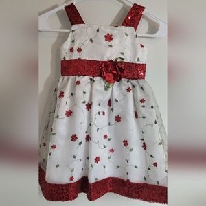 YOUNGLAND Girls fancy dress Brand New with Tags NWT red and white Flowers size 4